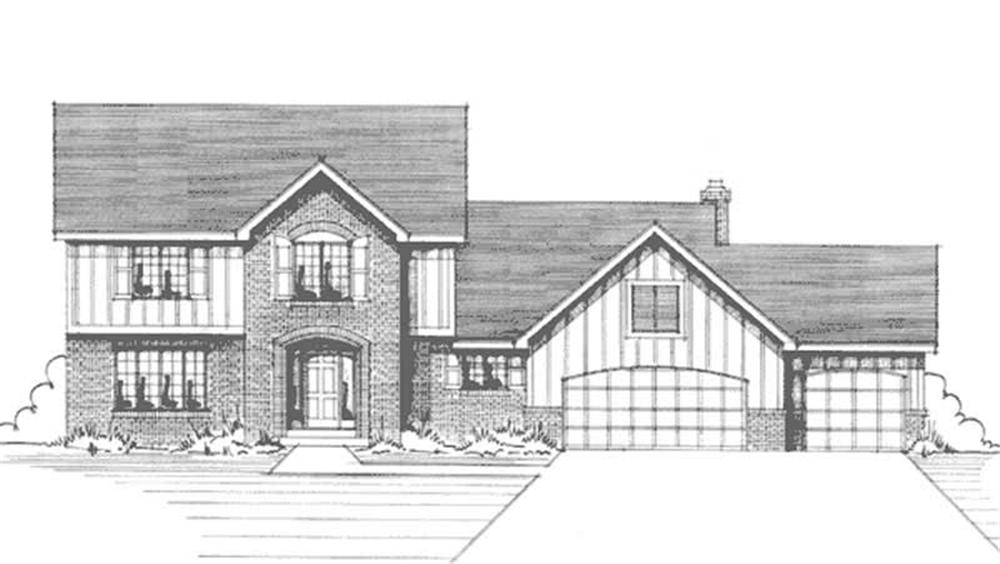 Front view of Colonial home (ThePlanCollection: House Plan #146-2878)