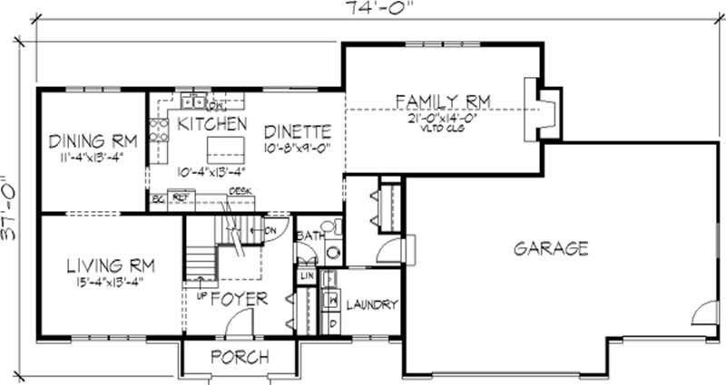 Floor Plan First Story of Colonial Plan #146-2878