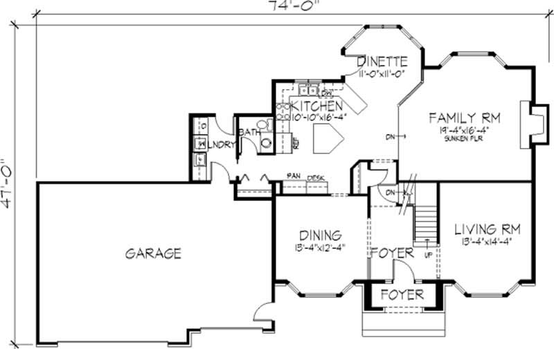 Floor Plan First Story of Colonial Plan #146-2879