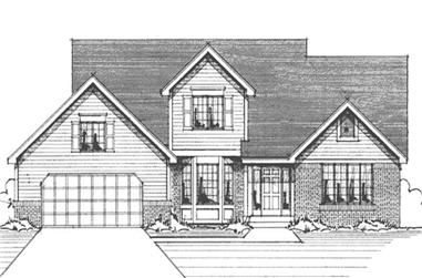 3-Bedroom, 2128 Sq Ft Colonial House Plan - 146-2881 - Front Exterior
