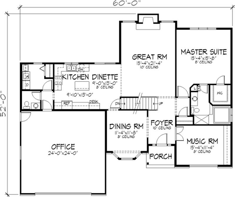 Floor Plan First Story of Colonial Plan #146-2881