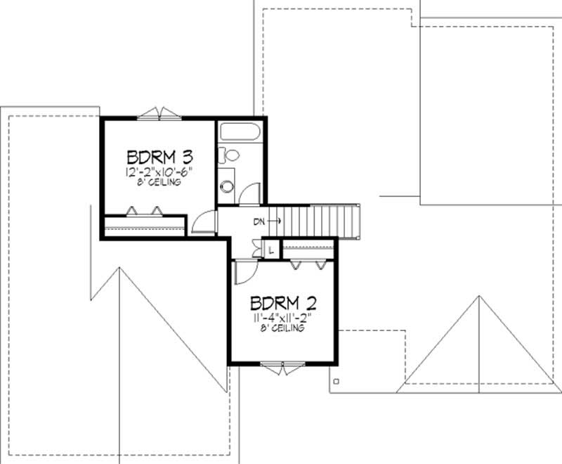 Floor Plan Second Story of Colonial Plan #146-2881