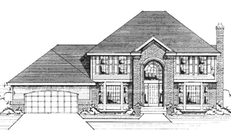 Home Plan Left Elevation of this 4-Bedroom,2400 Sq Ft Plan -146-2882