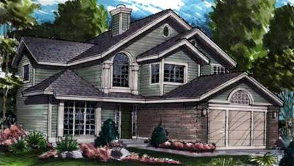Front view of Country home (ThePlanCollection: House Plan #146-2884)