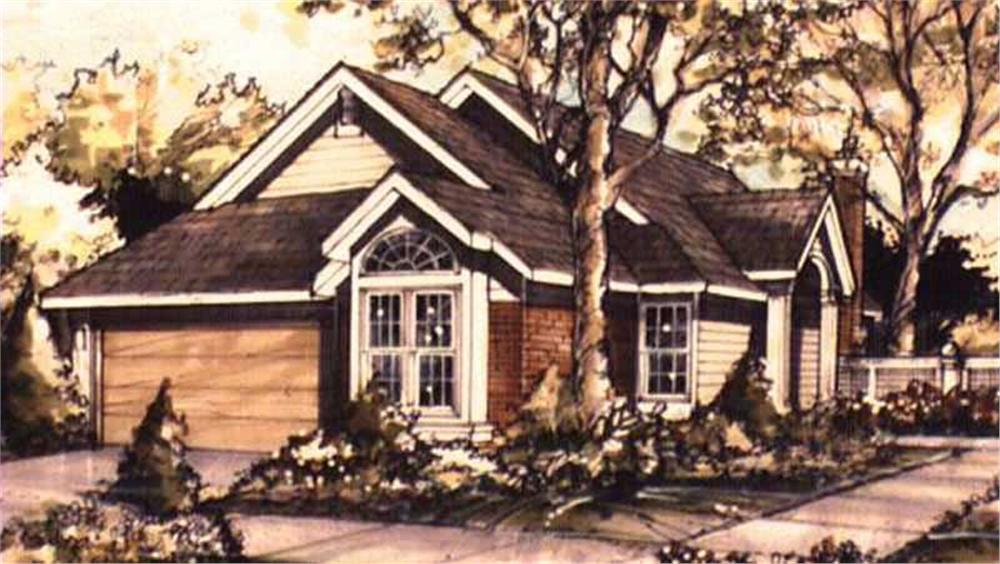 Front view of Country home (ThePlanCollection: House Plan #146-2891)