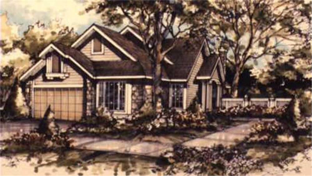 Front view of Country home (ThePlanCollection: House Plan #146-2893)