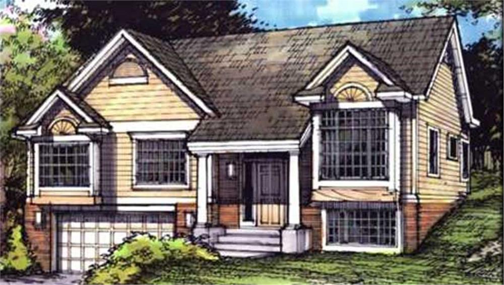Front view of Contemporary home (ThePlanCollection: House Plan #146-2897)