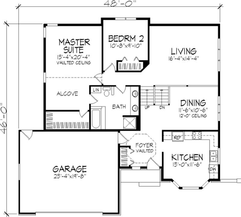 Floor Plan Second Story of European Plan #146-2899
