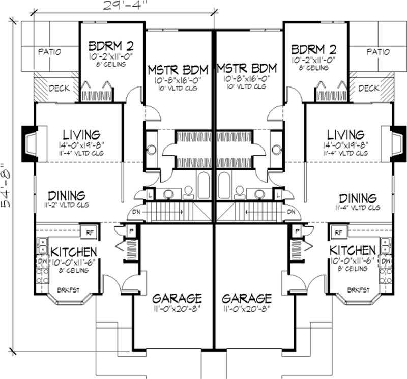 Floor Plan First Story of Multi-Unit Plan #146-2901