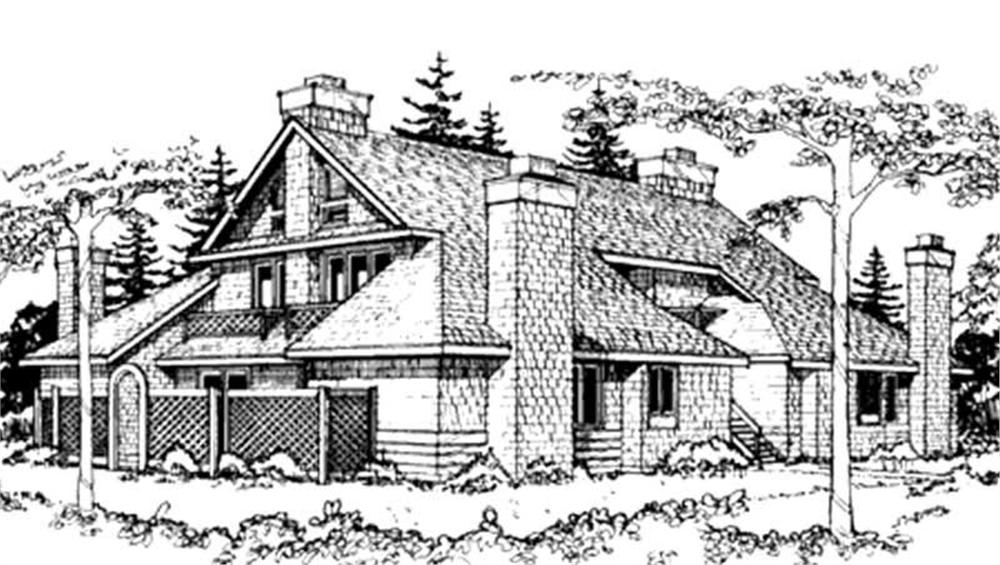 Front view of Duplex/Multi-Unit home (ThePlanCollection: House Plan #146-2904)