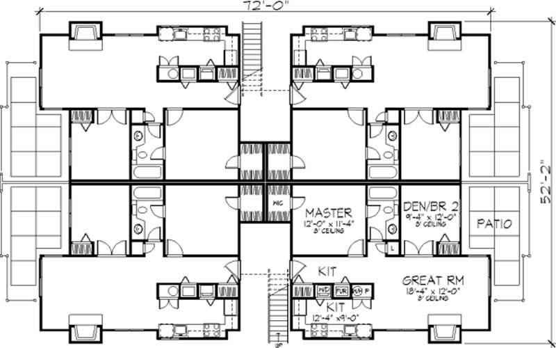 Floor Plan First Story of Multi-Unit Plan #146-2904