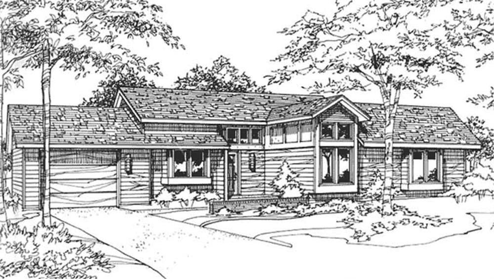 Front view of Country home (ThePlanCollection: House Plan #146-2911)