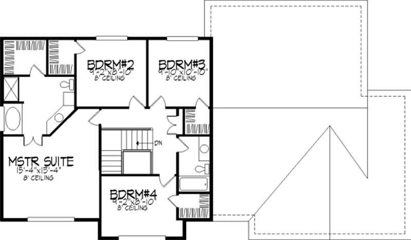Floor Plan Second Story of Country Plan #146-2913
