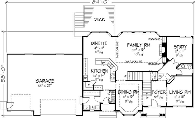 Floor Plan First Story of European Plan #146-2917