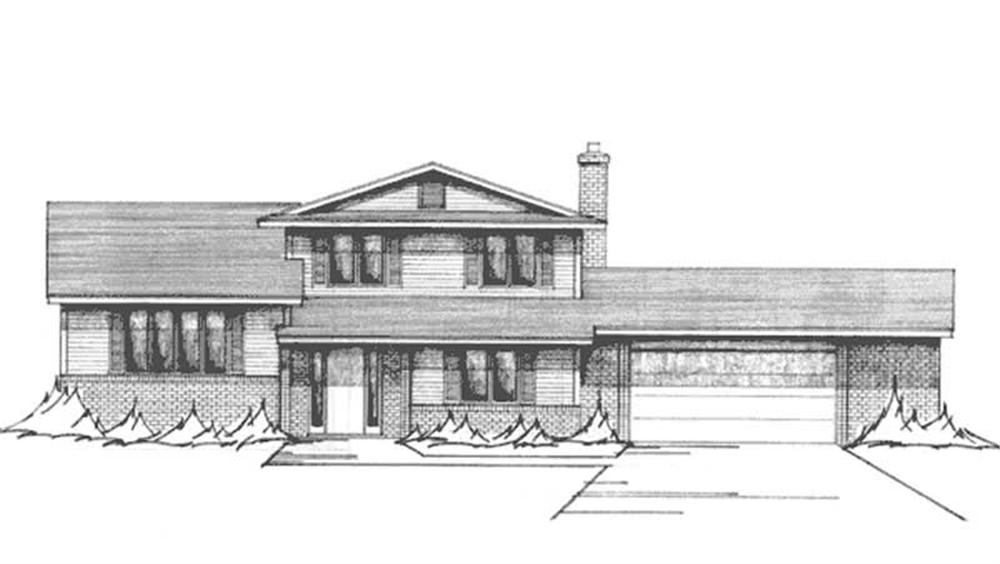 Front view of Contemporary home (ThePlanCollection: House Plan #146-2918)