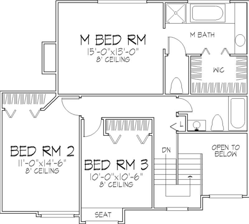 Floor Plan Second Story of Country Plan #146-2924