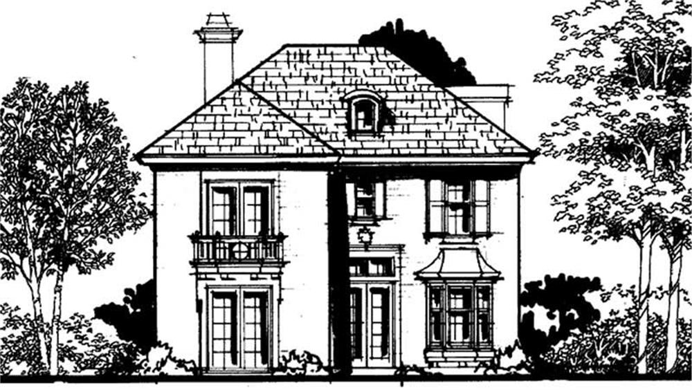 Front view of European home (ThePlanCollection: House Plan #146-2928)