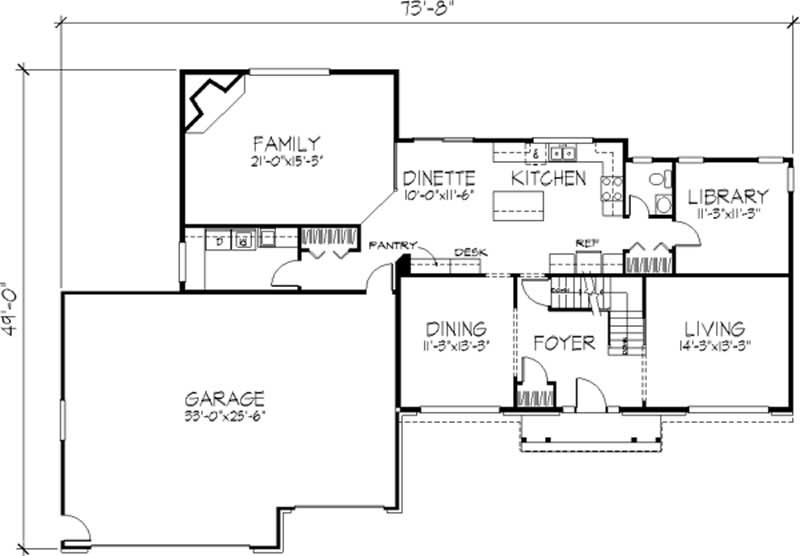 Floor Plan First Story of Country Plan #146-2929