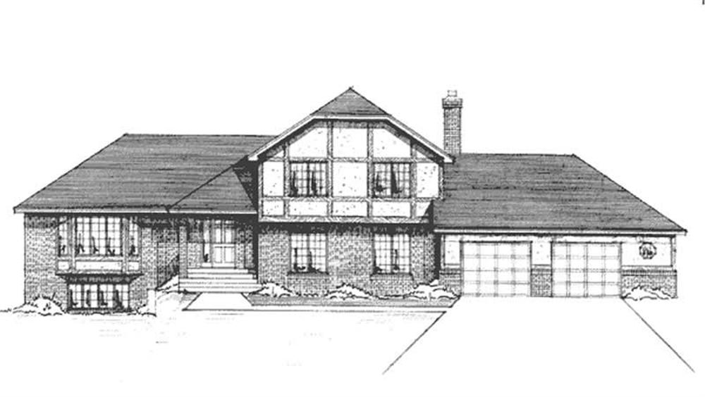 Front view of Country home (ThePlanCollection: House Plan #146-2932)