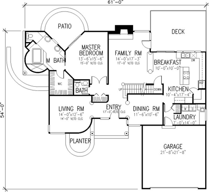 Floor Plan First Story of Country Plan #146-2936