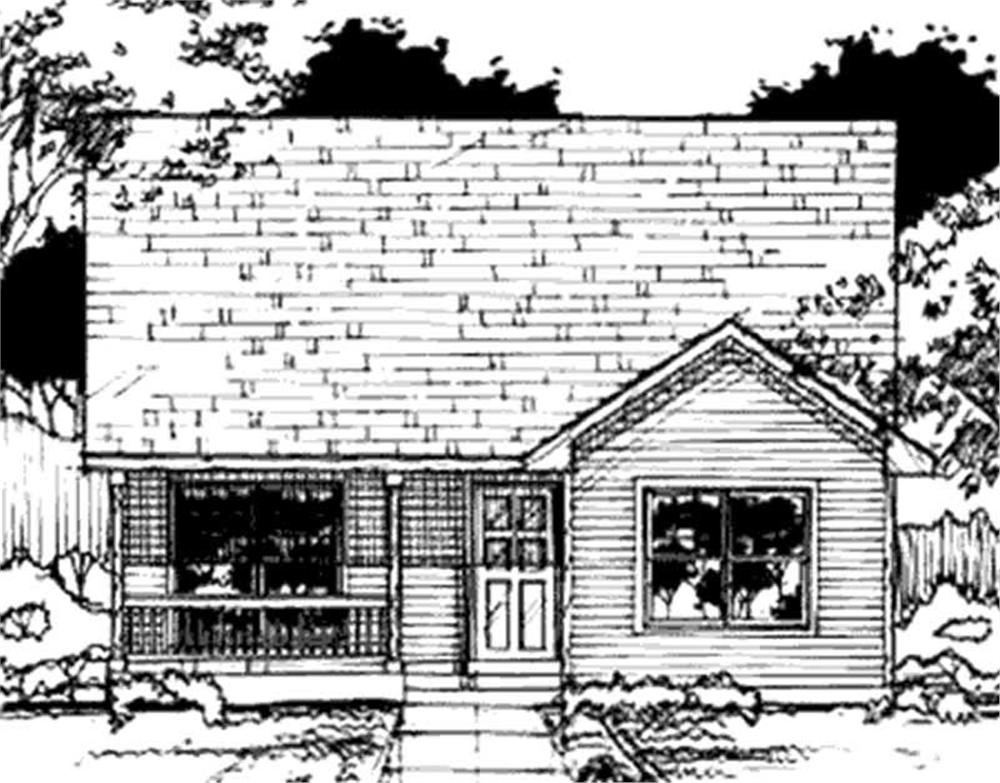 Front view of Country home (ThePlanCollection: House Plan #146-2938)