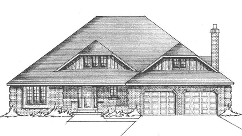 Front view of European home (ThePlanCollection: House Plan #146-2944)