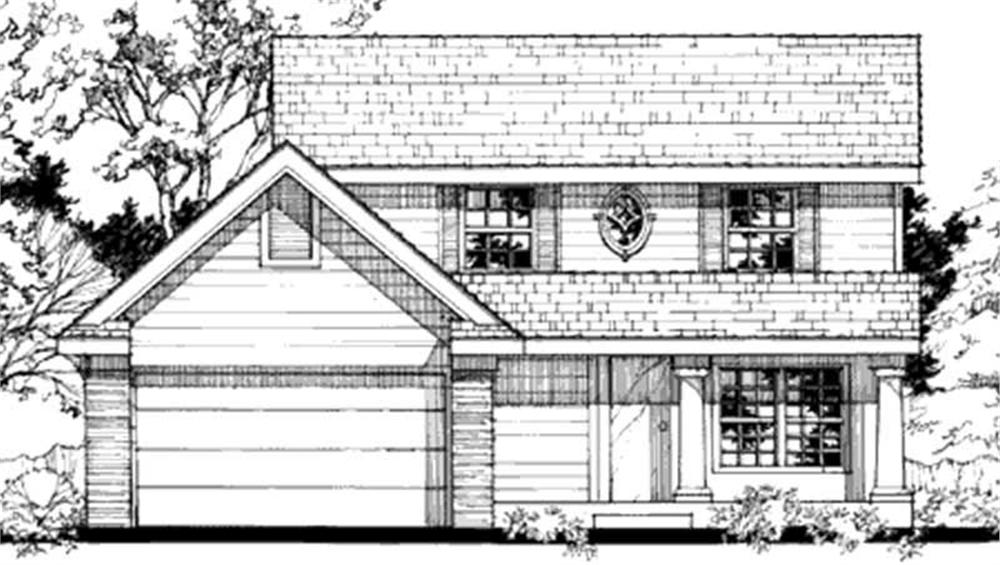 Front view of Country home (ThePlanCollection: House Plan #146-2947)