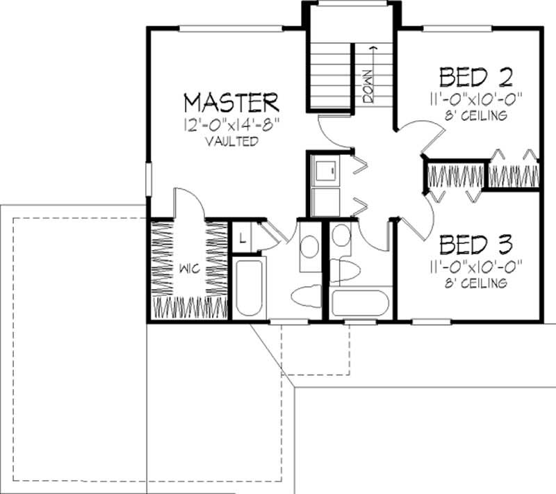 Floor Plan Second Story of Country Plan #146-2947
