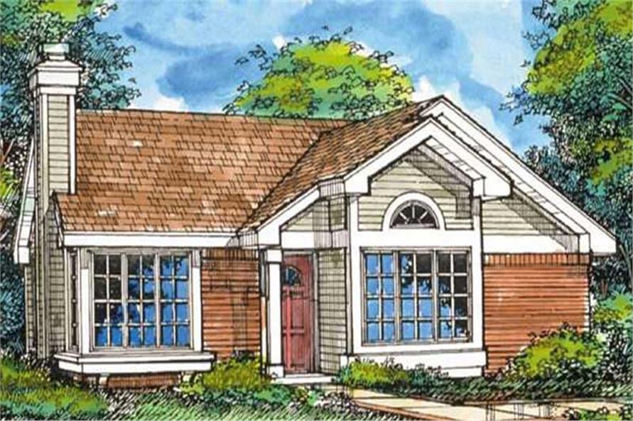 Front view of Country home (ThePlanCollection: House Plan #146-2950)