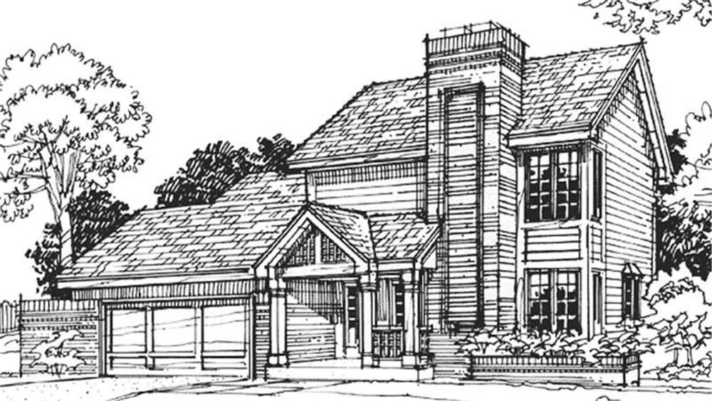 Front view of Country home (ThePlanCollection: House Plan #146-2951)