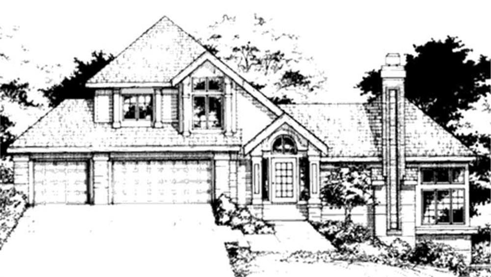 Front view of Contemporary home (ThePlanCollection: House Plan #146-2953)