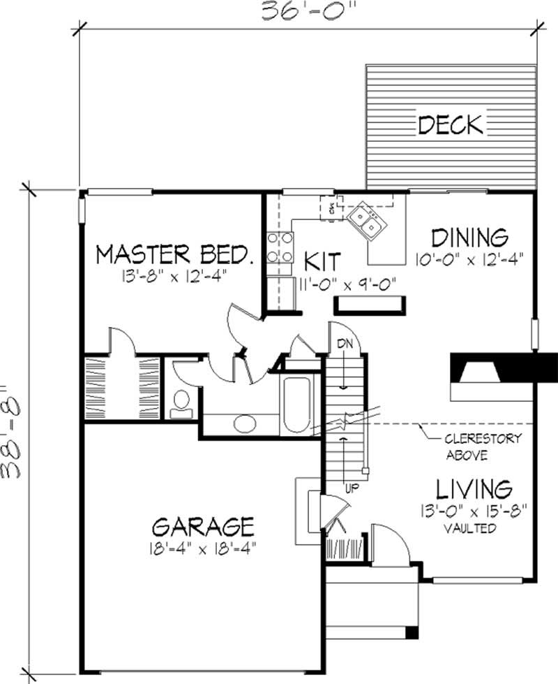 Floor Plan First Story of Cape Cod Plan #146-2970