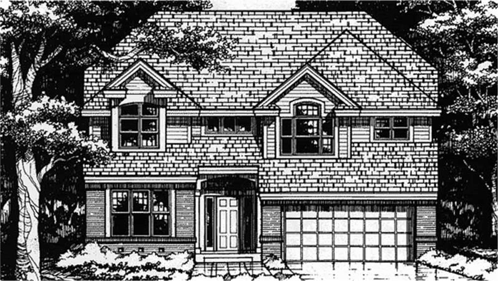 Front view of Country home (ThePlanCollection: House Plan #146-2975)