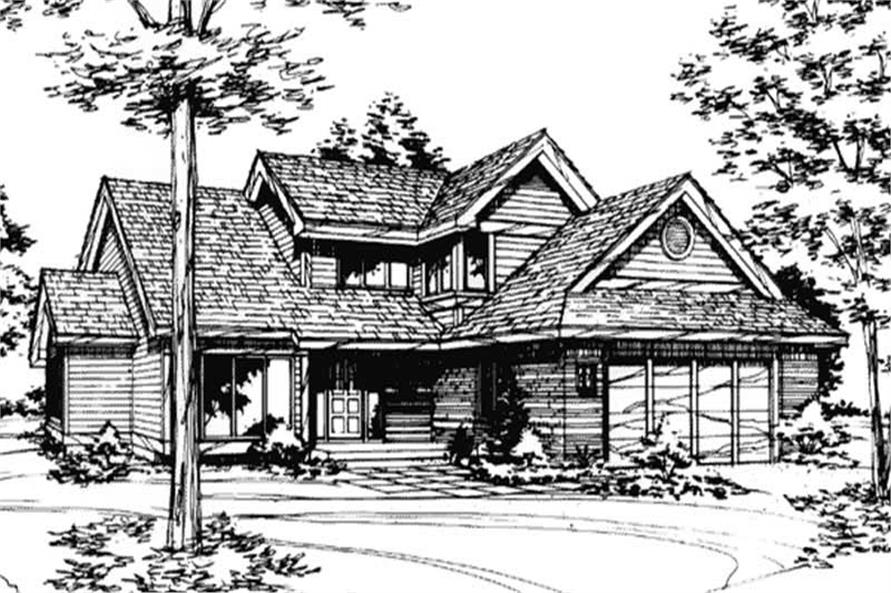 Front view of Contemporary home (ThePlanCollection: House Plan #146-2976)