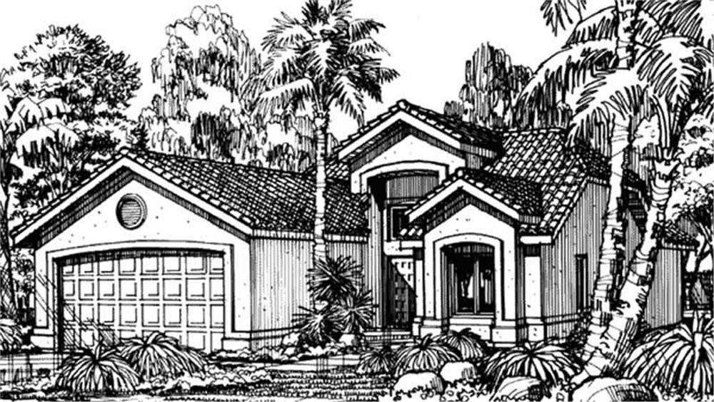 Front view of Florida Style home (ThePlanCollection: House Plan #146-2982)