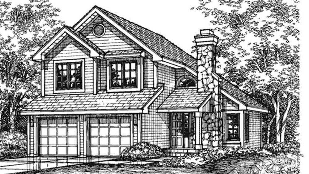 Front view of Country home (ThePlanCollection: House Plan #146-2983)