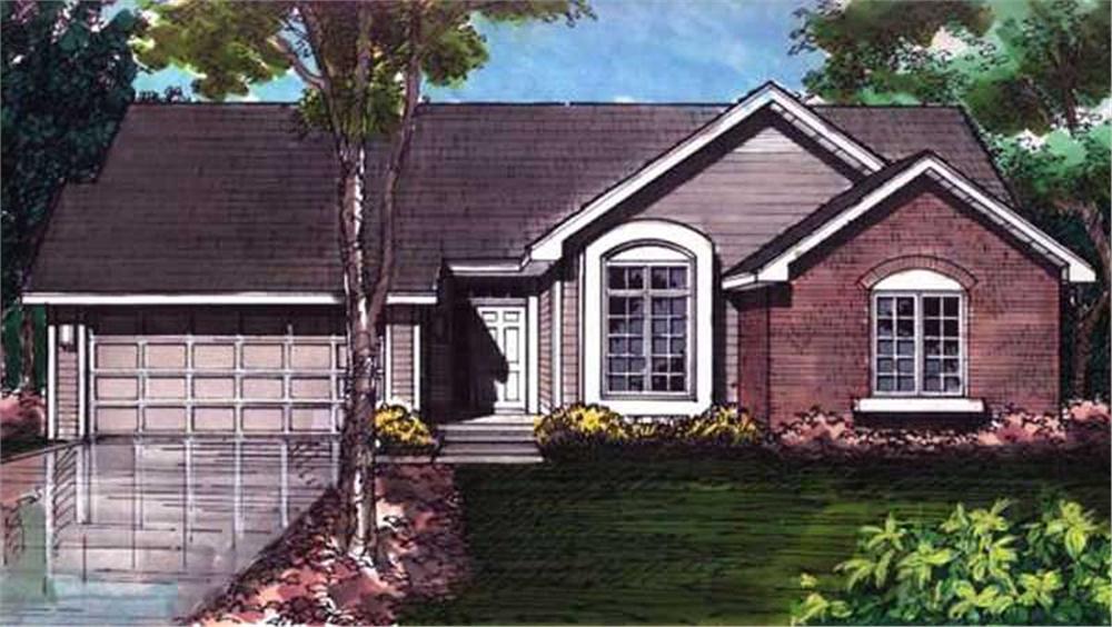 Front view of Country home (ThePlanCollection: House Plan #146-2990)