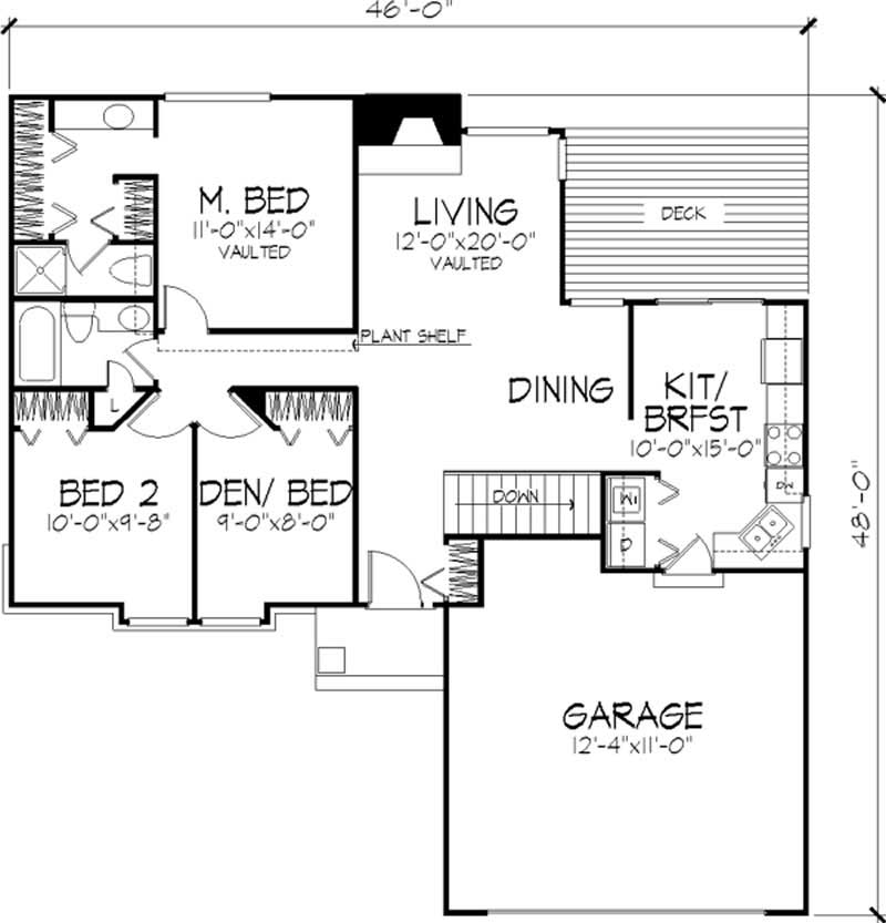 Floor Plan First Story of Country Plan #146-2996