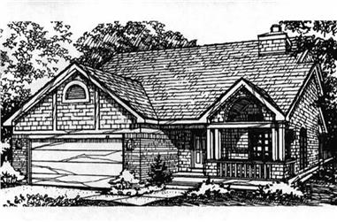 3-Bedroom, 1687 Sq Ft Country House Plan - 146-2999 - Front Exterior