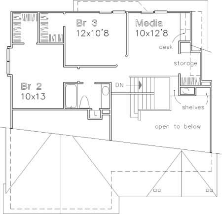 Floor Plan Second Story of Cape Cod Plan #146-2999