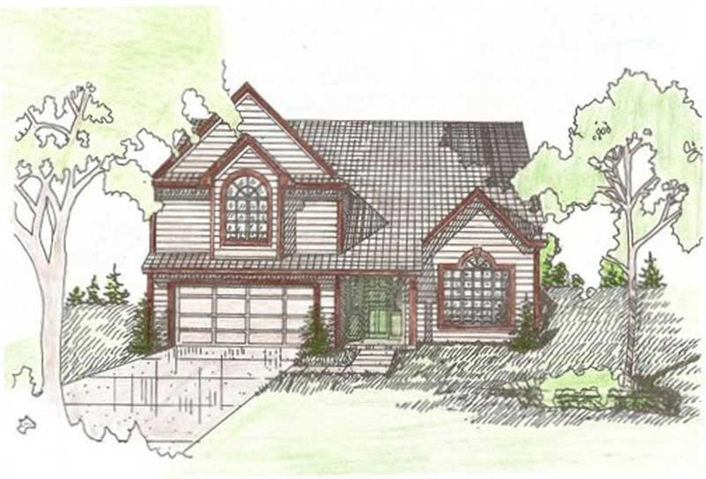 Front elevation of Contemporary home (ThePlanCollection: House Plan #147-1001)
