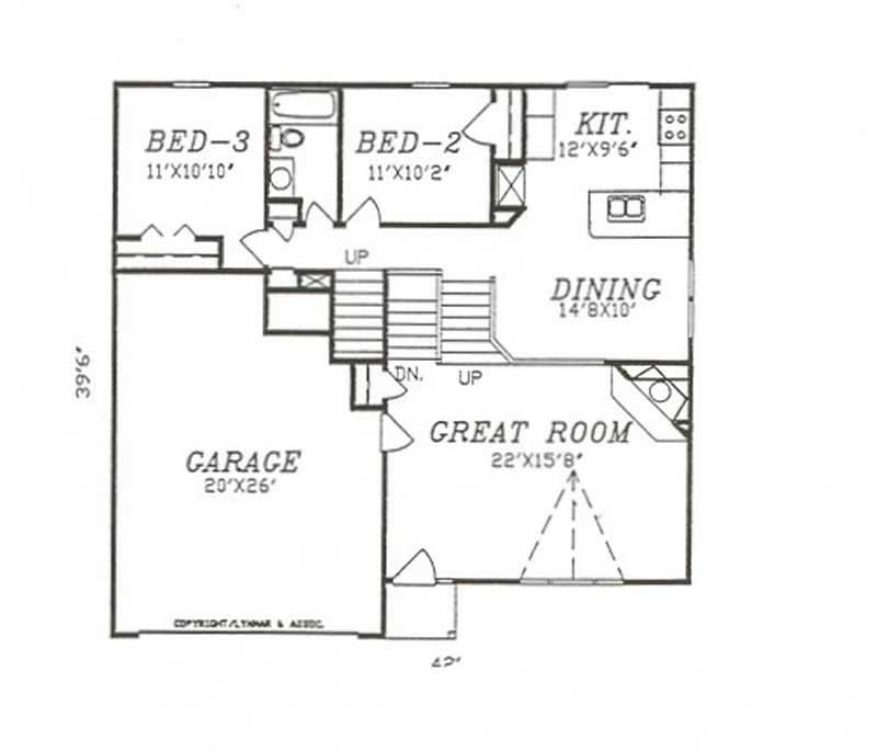 Floor Plan First Story of Contemporary Plan #147-1001