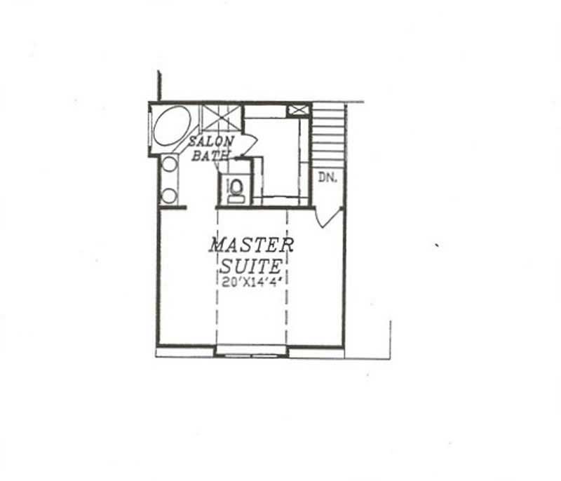 Floor Plan Second Story of Contemporary Plan #147-1001