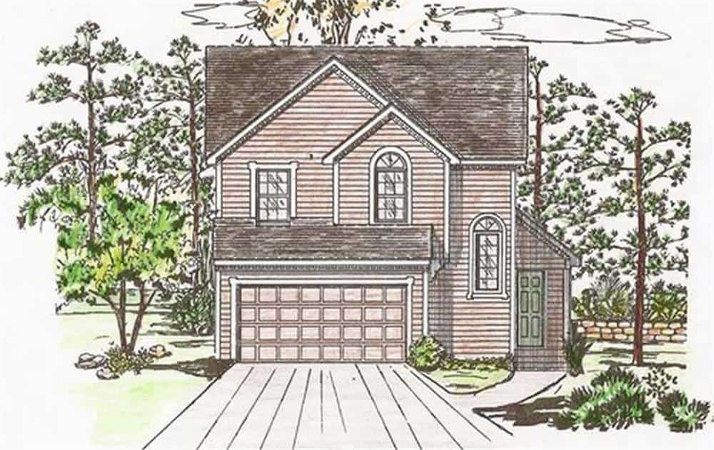 Front View of this 3-Bedroom, 1681 Sq Ft Plan - 147-1006
