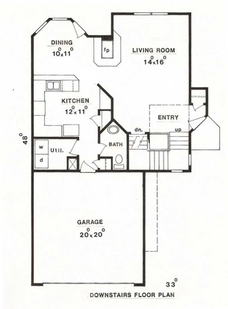 Floor Plan First Story of Small House Plans #147-1006