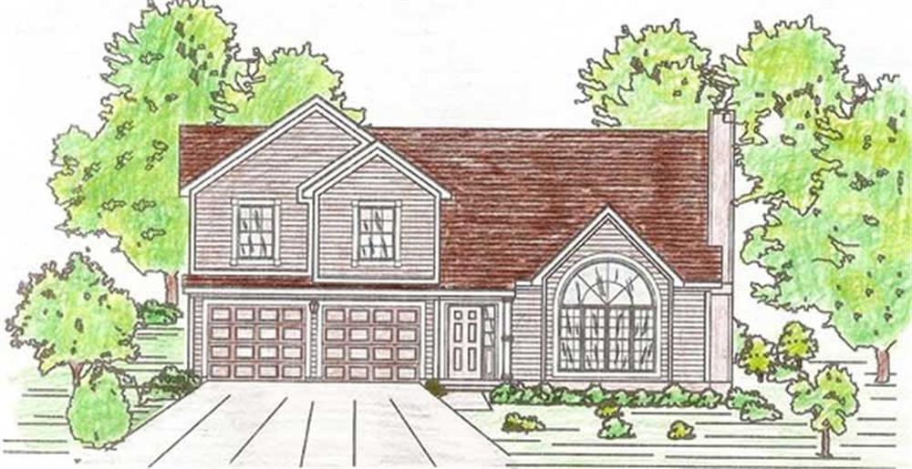 Front elevation of Traditional home (ThePlanCollection: House Plan #147-1007)