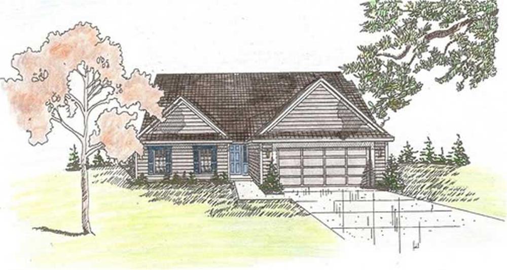 Front elevation of Small House Plans home (ThePlanCollection: House Plan #147-1010)
