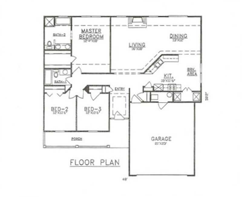 Floor Plan First Story of Small House Plans #147-1010