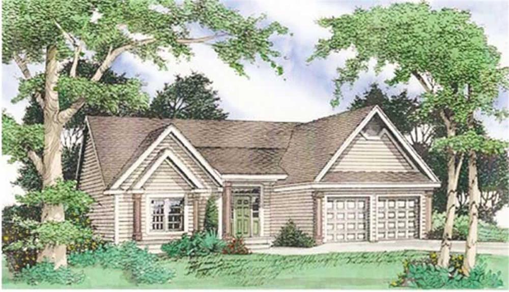 Front elevation of Country home (ThePlanCollection: House Plan #147-1020)
