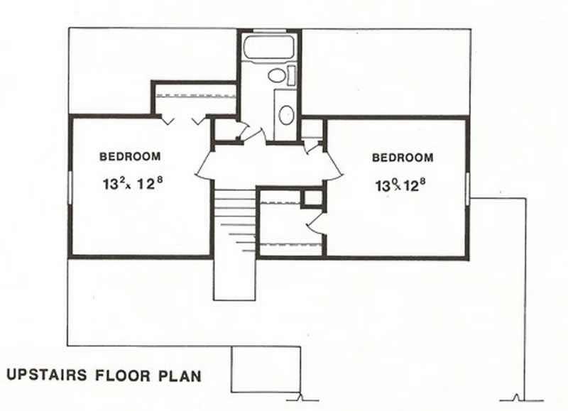 Floor Plan Second Story of Contemporary Plan #147-1022